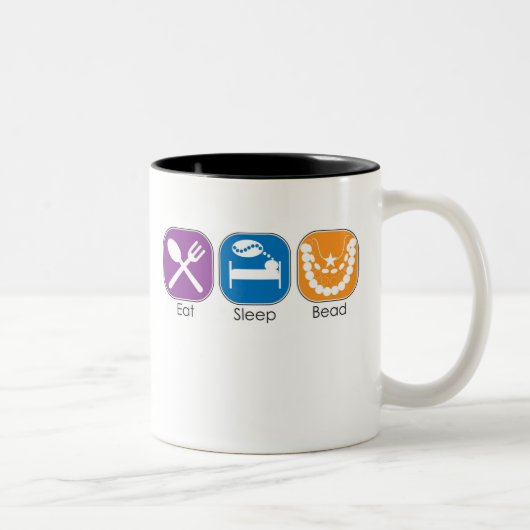 Eat Sleep Bead Tweekleurige Koffiemok (Rechts)