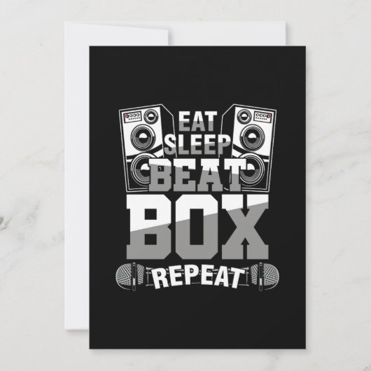 Eat Sleep Beatbox Rap Hiphop Microphone Beatboxing Kaart (Voorkant)