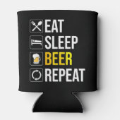 Eat Sleep Beer Herhalen Blikjeskoeler (Achterkant)