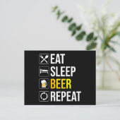 Eat Sleep Beer Herhalen Briefkaart (Staand voorkant)