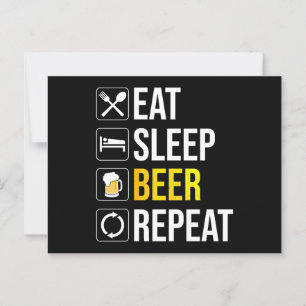 Eat Sleep Beer Herhalen Briefkaart
