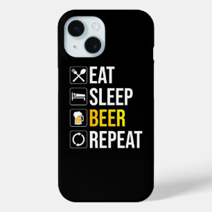 Eat Sleep Beer Herhalen iPhone 15 Case