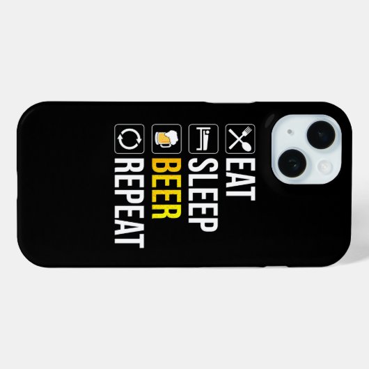 Eat Sleep Beer Herhalen Case-Mate iPhone Case (Achterkant (horizontaal))