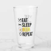 Eat Sleep Beer Herhalen Glas (Achterkant)