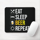 Eat Sleep Beer Herhalen Muismat (Met muis)
