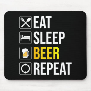 Eat Sleep Beer Herhalen Muismat