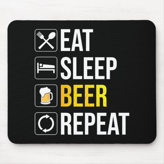 Eat Sleep Beer Herhalen Muismat (Voorkant)