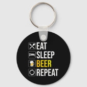 Eat Sleep Beer Herhalen Sleutelhanger (Voorkant)