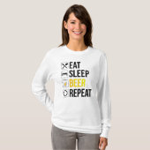 Eat Sleep Beer Herhalen T-shirt (Voorkant volledig)
