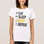 Eat Sleep Beer Herhalen T-shirt (Voorkant)