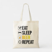 Eat Sleep Beer Herhalen Tote Bag (Achterkant)