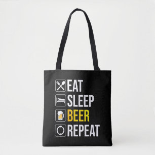 Eat Sleep Beer Herhalen Tote Bag