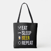 Eat Sleep Beer Herhalen Tote Bag (Achterkant)