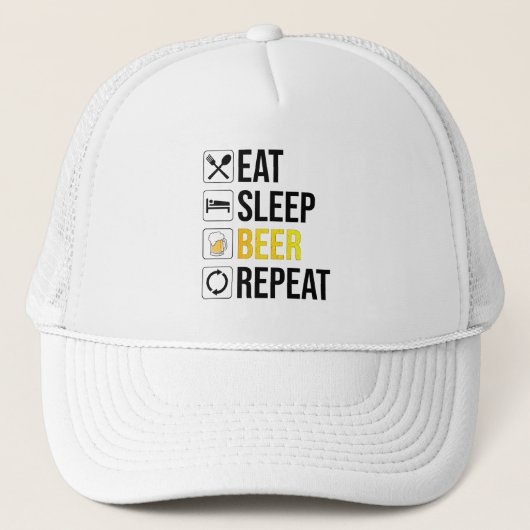 Eat Sleep Beer Herhalen Trucker Pet (Voorkant)