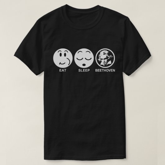 Eat Sleep Beethoven T-shirt (Design voorkant)