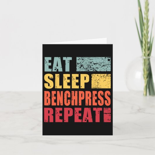 Eat Sleep Benchpress Herhaal Kaart (Voorkant)