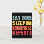 Eat Sleep Benchpress Herhaal Kaart (Gele Bloem)