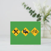 Eat Sleep Bicycle Road Signs Briefkaart (Staand voorkant)
