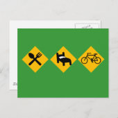 Eat Sleep Bicycle Road Signs Briefkaart (Voorkant / Achterkant)