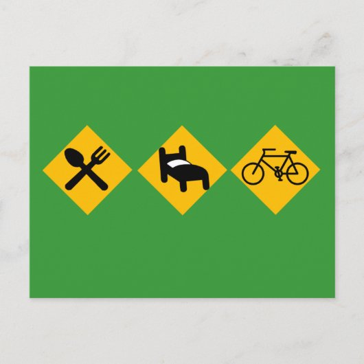 Eat Sleep Bicycle Road Signs Briefkaart (Voorkant)