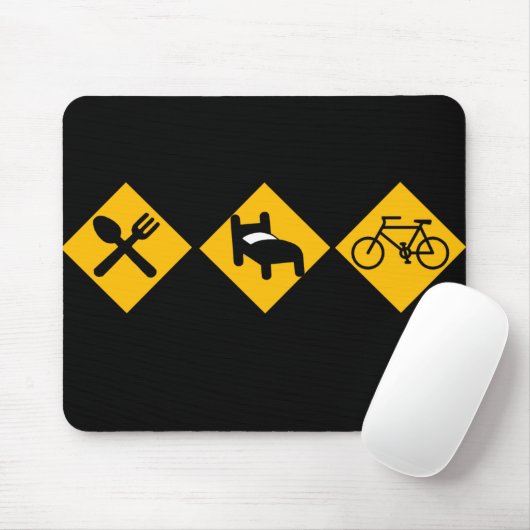 Eat Sleep Bicycle Road Signs Muismat (Met muis)