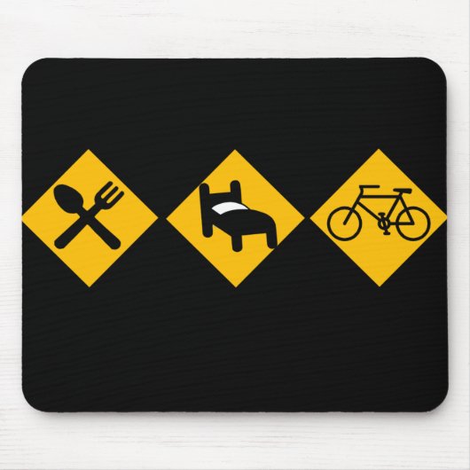 Eat Sleep Bicycle Road Signs Muismat (Voorkant)