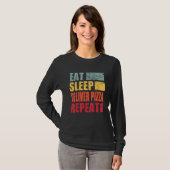 Eat Sleep Bied Pizza herhalen T-shirt (Voorkant volledig)