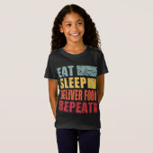 Eat Sleep Bied voedsel herhalen T-shirt (Voorkant volledig)
