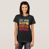 Eat Sleep Bied voedsel herhalen T-shirt (Voorkant volledig)