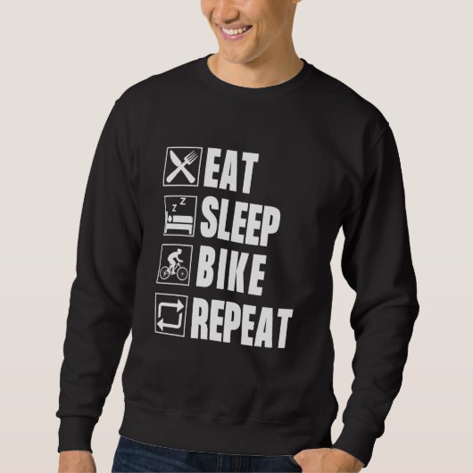 Eat Sleep Bike Herhaling Trui (Voorkant)