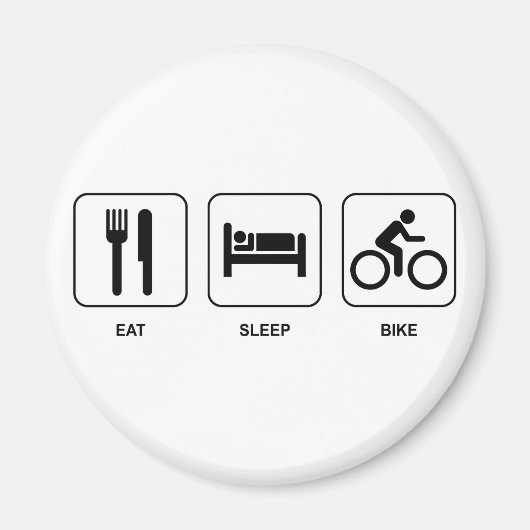 Eat Sleep Bike Magneet (Voorkant)