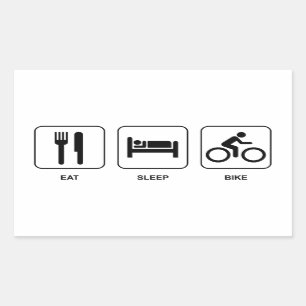 Eat Sleep Bike Rechthoekige Sticker