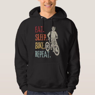 Eat Sleep Bike Repat Retro Bike Mountain Biker Hoodie