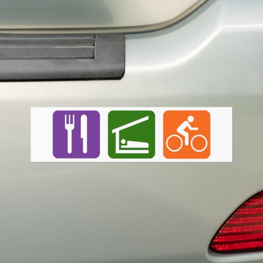 Eat Sleep Biking Bumpersticker (Op auto)