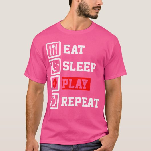 Eat Sleep Billiard Repeat Funny Billiard T-shirt (Voorkant)