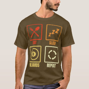 Eat Sleep Billiards Herhalen T-shirt