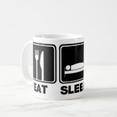 Eat Sleep Bird (bins) Koffiemok (Voorkant links)