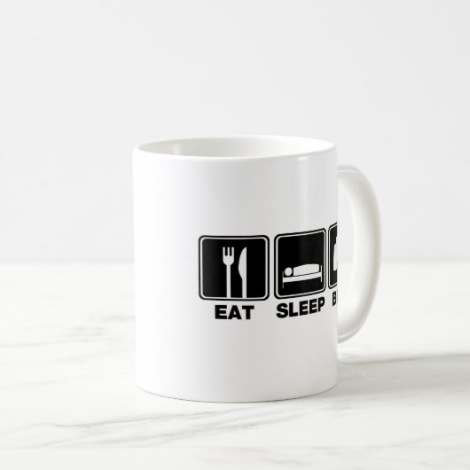 Eat Sleep Bird (bins) Koffiemok (Voorkant rechts)