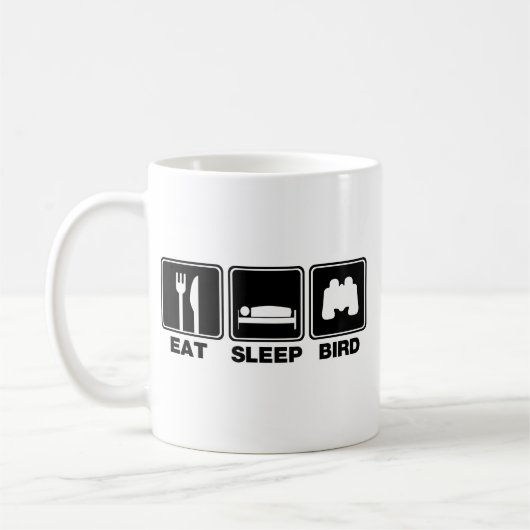 Eat Sleep Bird (bins) Koffiemok (Links)