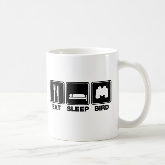 Eat Sleep Bird (bins) Koffiemok (Rechts)