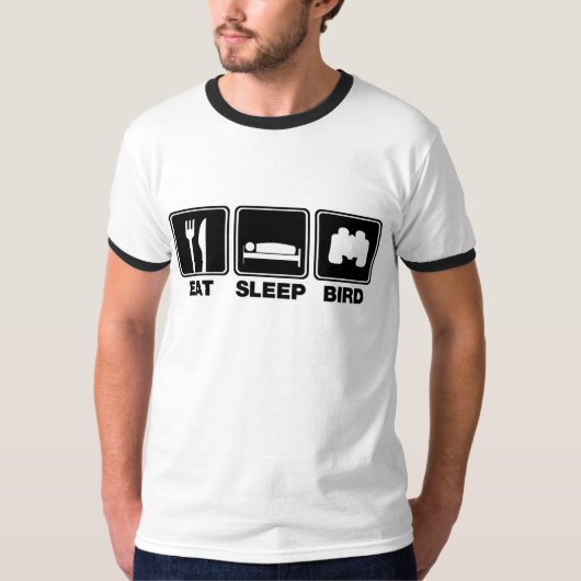 Eat Sleep Bird (bins) T-shirt (Voorkant)