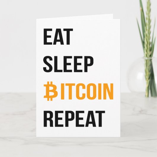 Eat Sleep Bitcoin Herhalen Aankondiging (Voorkant)