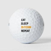 Eat Sleep Bitcoin Herhalen Golfballen (Voorkant)