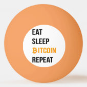 Eat Sleep Bitcoin Herhalen Pingpongbal (Voorkant)