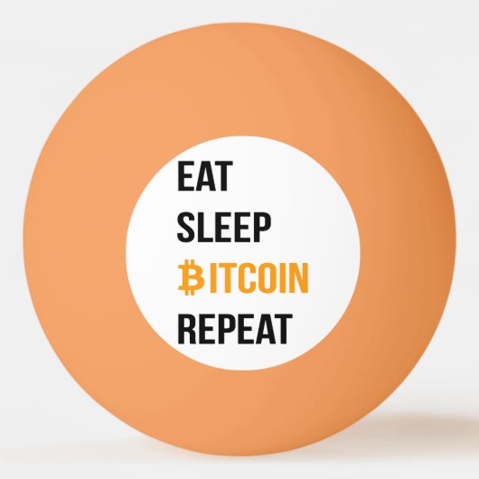 Eat Sleep Bitcoin Herhalen Pingpongbal (Voorkant)