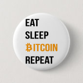 Eat Sleep Bitcoin Herhalen Ronde Button 5,7 Cm (Voorkant)
