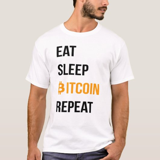 Eat Sleep Bitcoin Herhalen T-shirt (Voorkant)