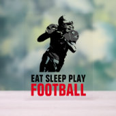 Eat Sleep Black & White Football Pop Art Acryl Bord (Neutraal)