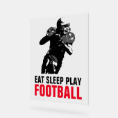 Eat Sleep Black & White Football Pop Art Acryl Bord (Hoek)