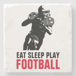 Eat Sleep Black & White Football Pop Art Stenen Onderzetter